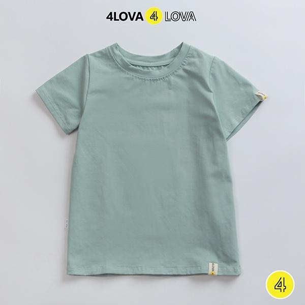 Áo thun cộc tay logo bé trai 4lova chất cotton co giãn cao cấp phong cách Hàn Quốc