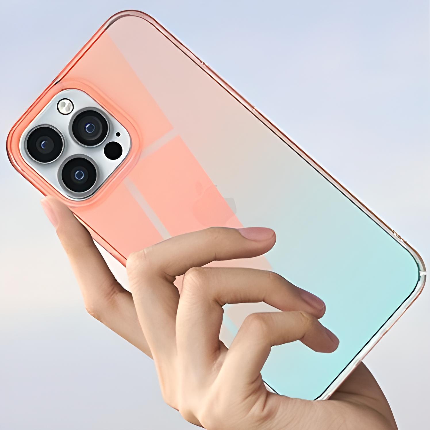 Ốp lưng chống sốc đổi màu cho iPhone 13 hiệu Memumi Rainbow Iridescent Case thiết kế mặt lưng đổi màu theo góc nhìn, chống sốc cực tốt, chất liệu cao cấp - hàng nhập khẩu