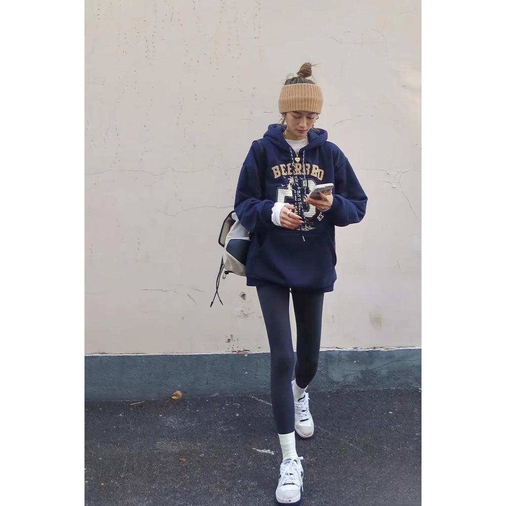 Áo Hoodie Nỉ Nam Nữ Unisex Màu Xanh In Chữ BEERBRO