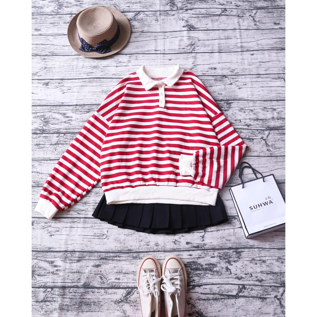 ÁO SWEATER KẺ SỌC TAY BỒNG