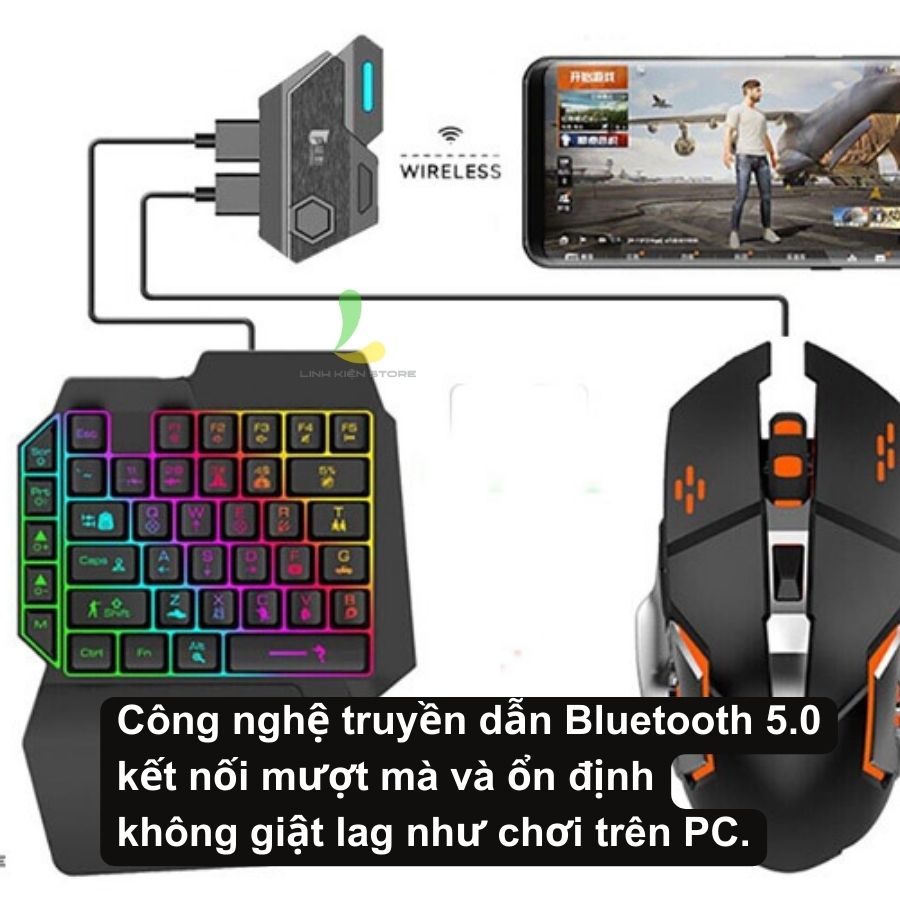 Bộ chuyển đổi game Mix Elite - Thiết bị chuyển đổi phím chuột kết nối điện thoại hỗ trợ hệ điều hành Android, IOSS