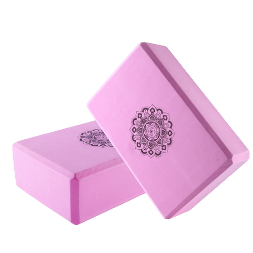 Combo 3 dụng cụ hỗ rợ tập Yoga : 2 gạch tập Yoga in hoa văn họa tiết Mandala+ 1 dây đai tập Yoga sợi cotton , gạch cứng cáp đàn hồi thấm hút chịu lực tốt