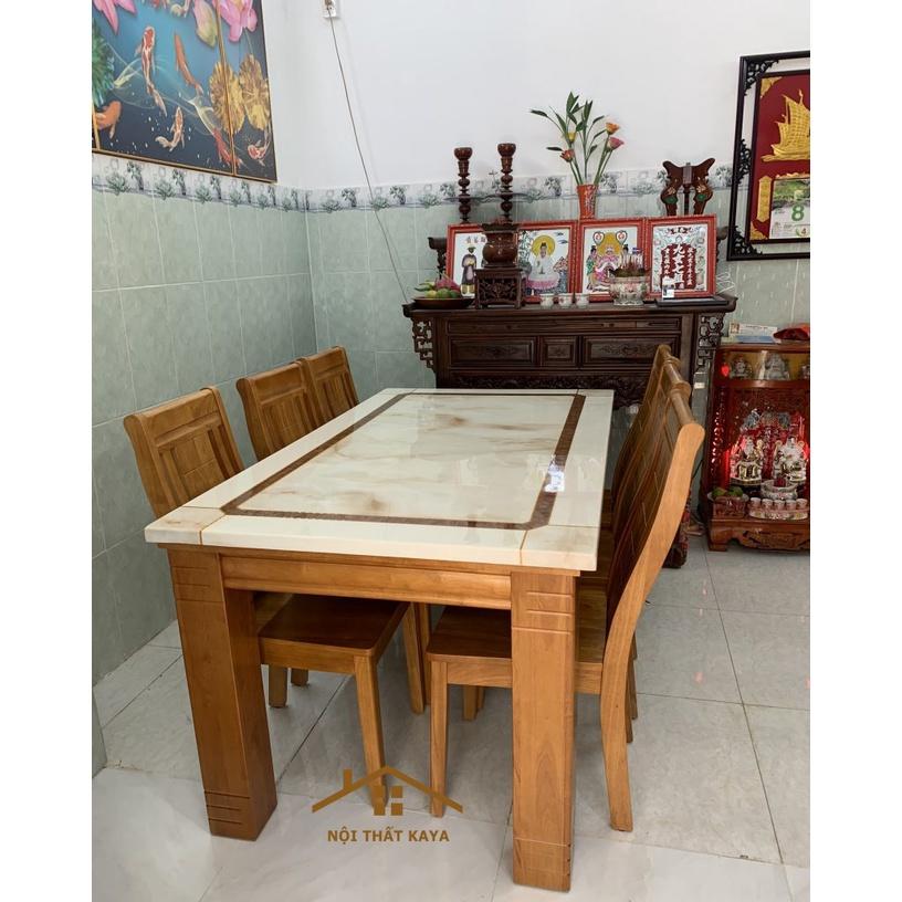 Bàn Ăn Mặt Đá 6 Ghế Nhập Khẩu BAK 203
