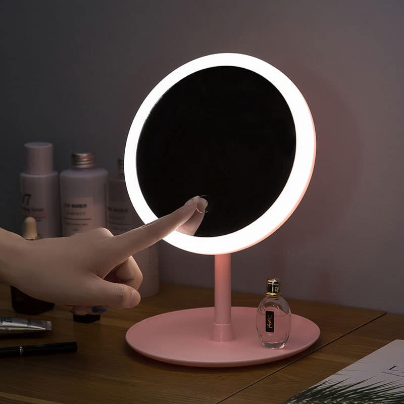 Gương trang điểm để bàn cho nam và nữ thiết kế hiện đại sang trọng với đèn led gắn trên gương 3 chế độ ánh sáng cho hình ảnh soi rõ nét, chân thực nhất KHUYẾN MÃI SỐC