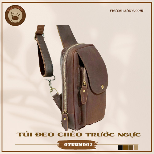 Túi Đeo Chéo Da Bò Sáp, Túi Đeo Chéo Da Bò Thời Trang_VietCow_0TUUN007