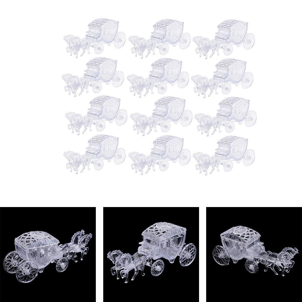 24pcs Crystal Carriage Candy Gift Boxes Wedding Party Baby Shower Favors