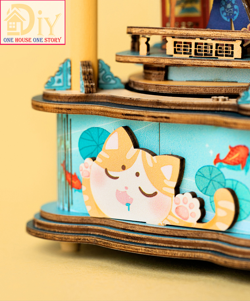 Hộp âm nhạc Robotime | Music Box NANCI tự lắp ráp bằng gỗ 3D DIY - AMU03 - Quà tặng sinh nhật giáng sinh tự làm bằng gỗ