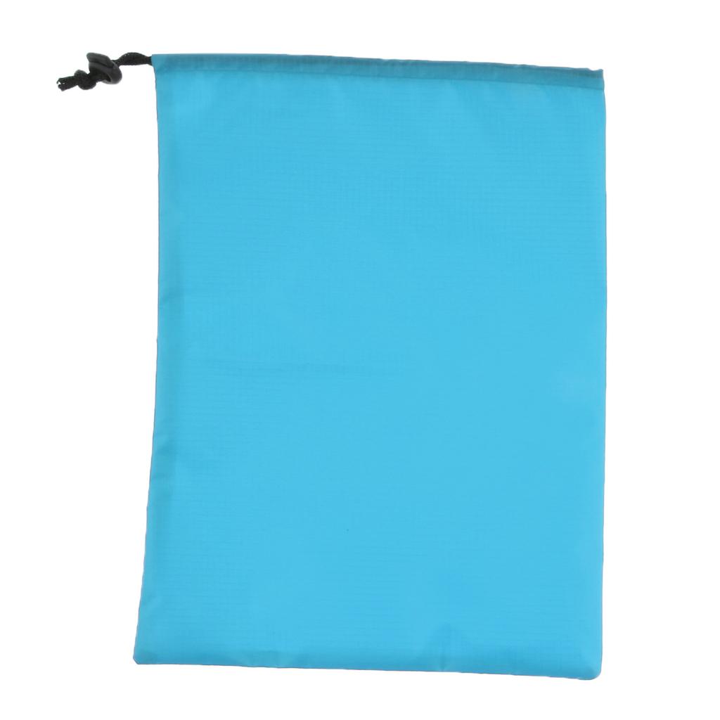 2xWaterproof Drawstring Storage Bag Stuff Bag for Clothes Shoes Sky Blue