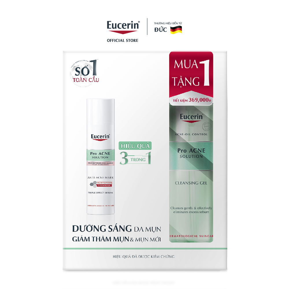Tinh chất giảm thâm mụn & dưỡng sáng da Eucerin Pro Acne Triple Effect Serum 40ml.