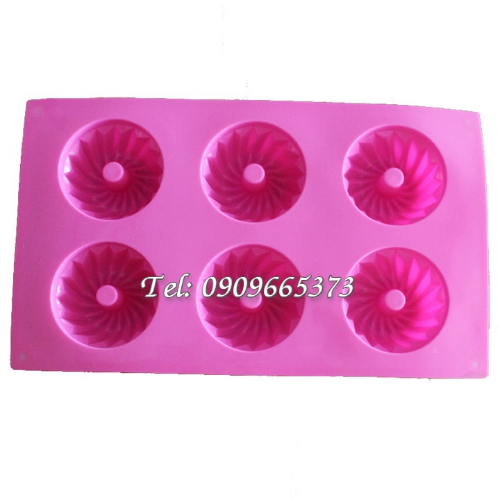 Khuôn silicon làm bánh, rau câu, socola vĩ 6 hình xoắn ốc – Mã số 1529