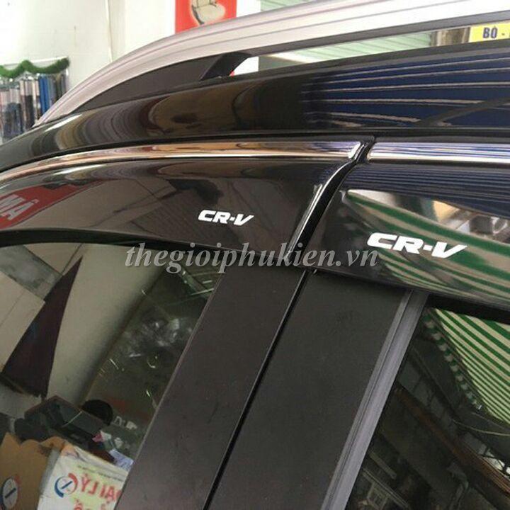 Bộ vè che mưa Honda CR-V, CRV 2018-2019 viền INOX cao cấp