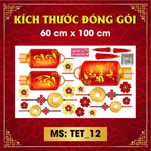DECAL TRANG TRÍ TẾT NGUYÊN ĐÁN 2022 COMBO SỐ 12