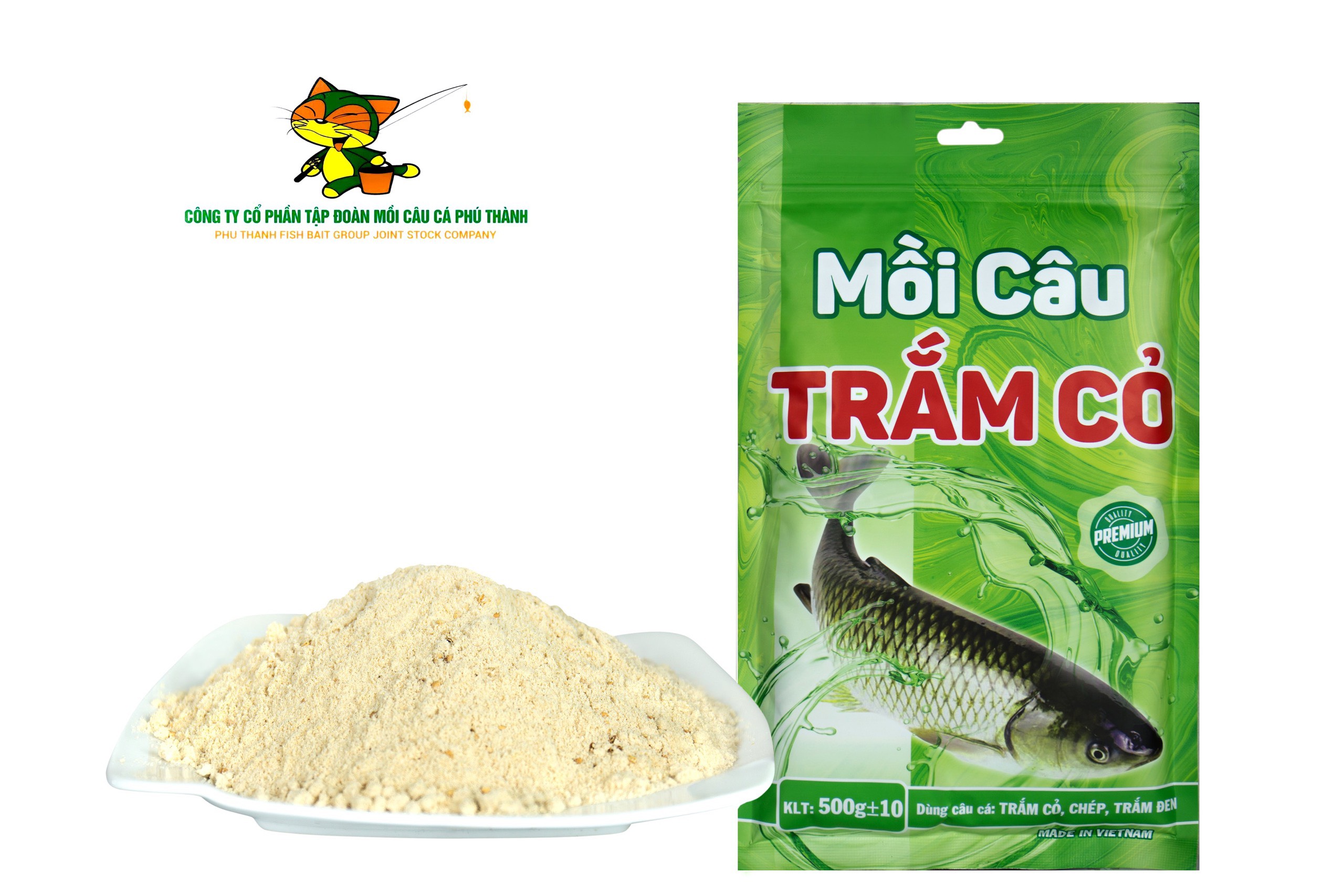 Mồi câu cá Trắm Cỏ. Mồi câu cá Phú Thành