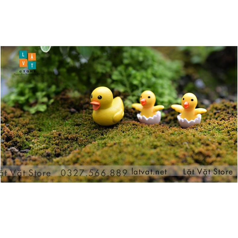 Mô hình Vịt Siêu Cute mini size, Vịt trong vỏ trứng - Dùng Để Trang Trí Vi Tiểu Cảnh, chậu cây - Đơn Giản Chân Thật Giá