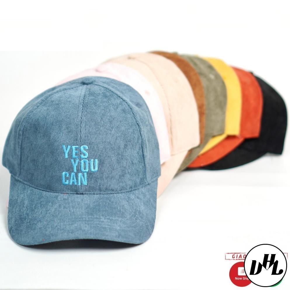 Mũ lưỡi trai ️ Nón kết thêu chữ Yes You Can phong cách Ulzzang form unisex nam nữ N06