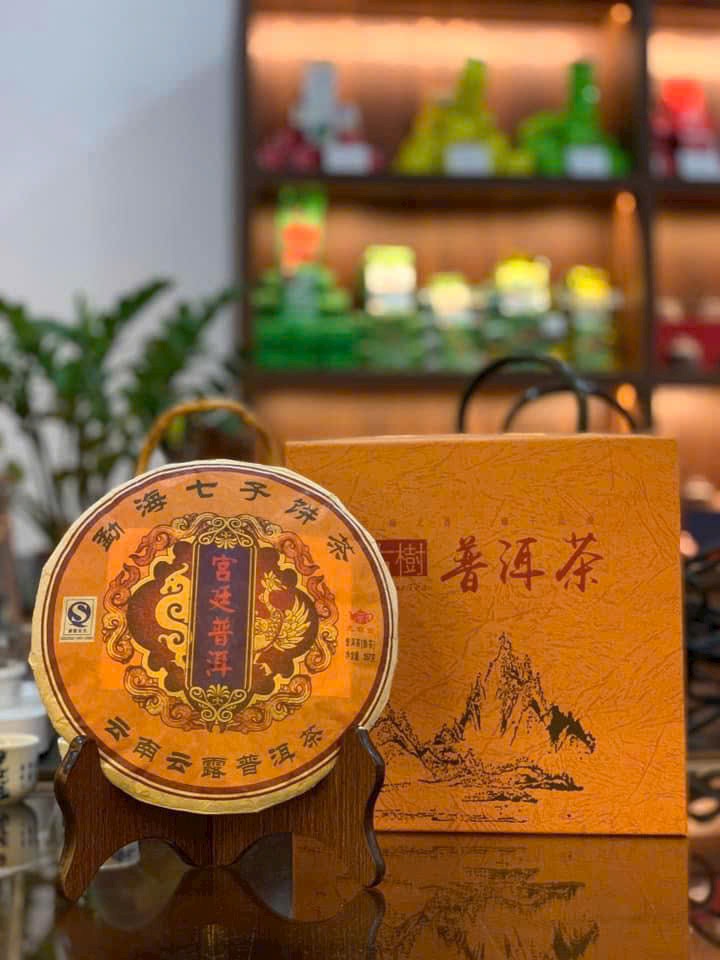 BÁNH TRÀ PHỔ NHĨ CHÍN "CUNG ĐÌNH" - 357G - HỖ TRỢ TIÊU HÓA - CẢI THIỆN GIẤC NGỦ - SHU PUERH