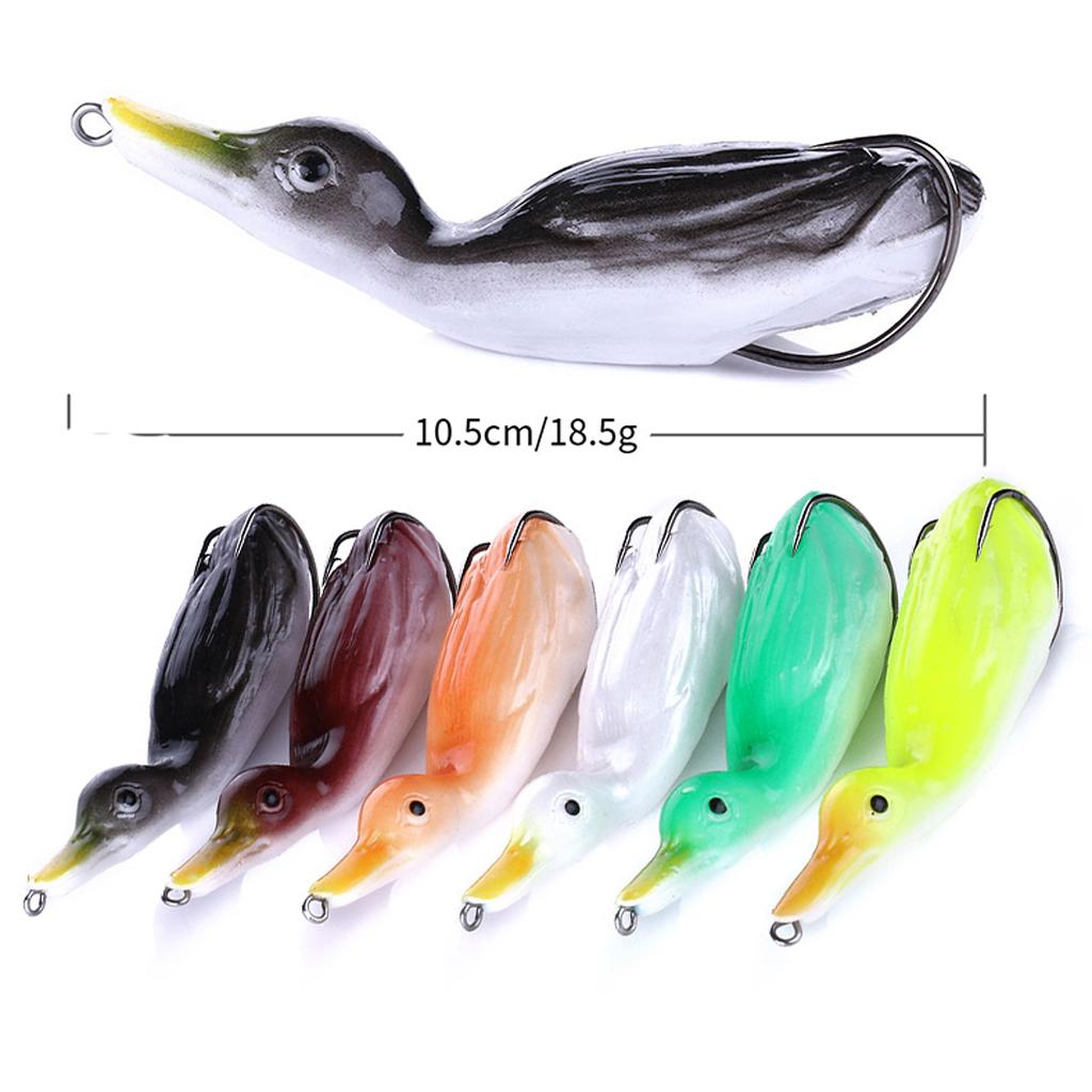 2pcs Floating Duck Lure 10.5cm Bass Bait Fishing Tackle Black
