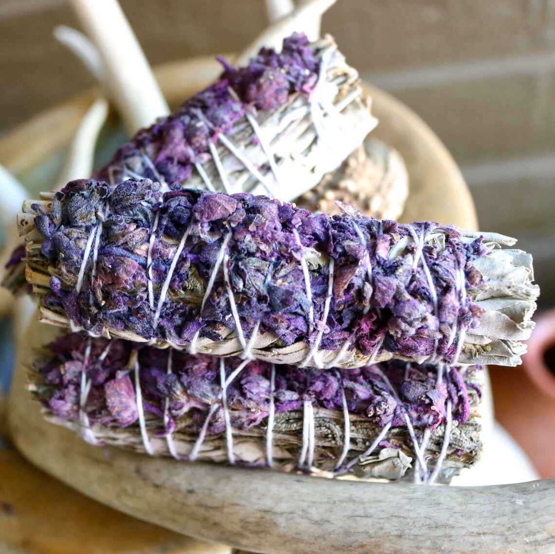 Xô thơm trắng + Lavender thanh lọc, làm sạch 11cm - 35g