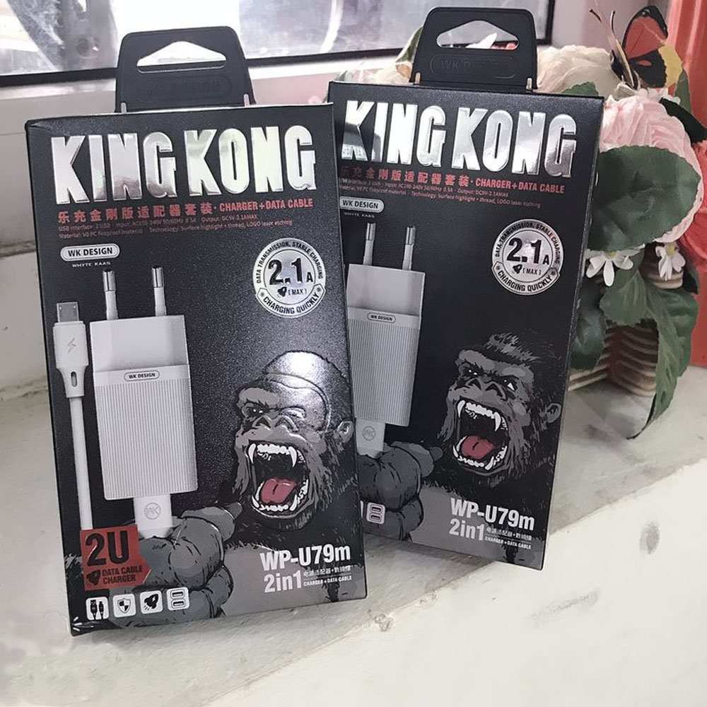 Bộ Củ Sạc Kèm Cáp Micro USB WK -U79 King Kong - Hàng Chính Hãng