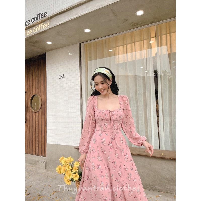 (LOẠI 1 HAI LỚP) VÁY MAXI HOA NHÍ BÁNH BÈO CỔ VUÔNG MÀU SẮC TƯƠI SÁNG SIÊU XINH