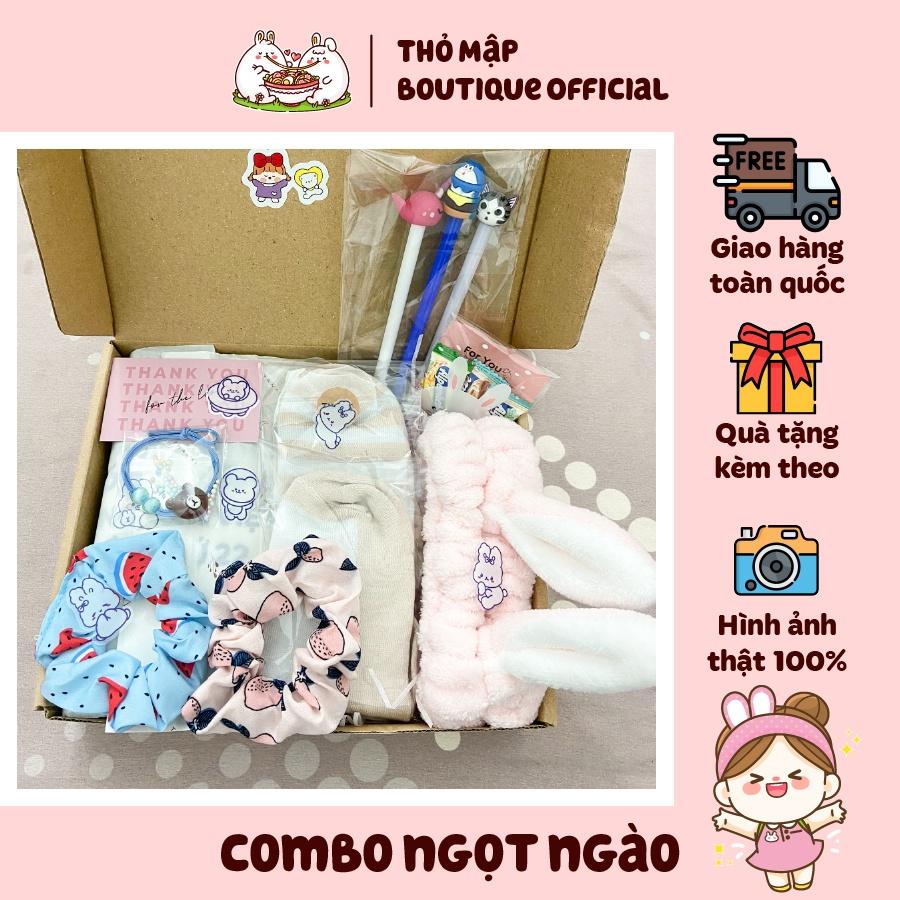 Combo Túi Vải Tote Quà Tặng Ngọt Ngào và Phụ Kiện Xinh Làm Quà Tặng dễ thương Thỏ Mập