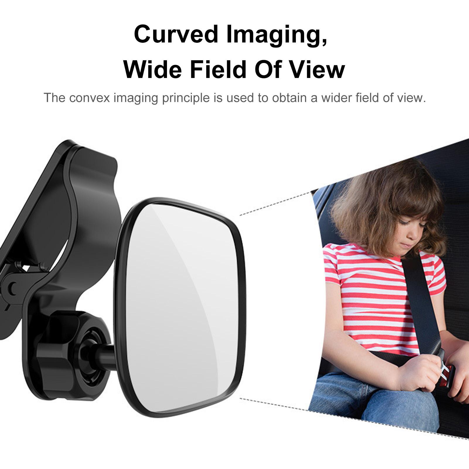 Baby Car Mirror, 360 ° Adjustable Universal Rear View Car Mirror with Clip Back Seat Mirror for Baby Infant Toddler Child Mom