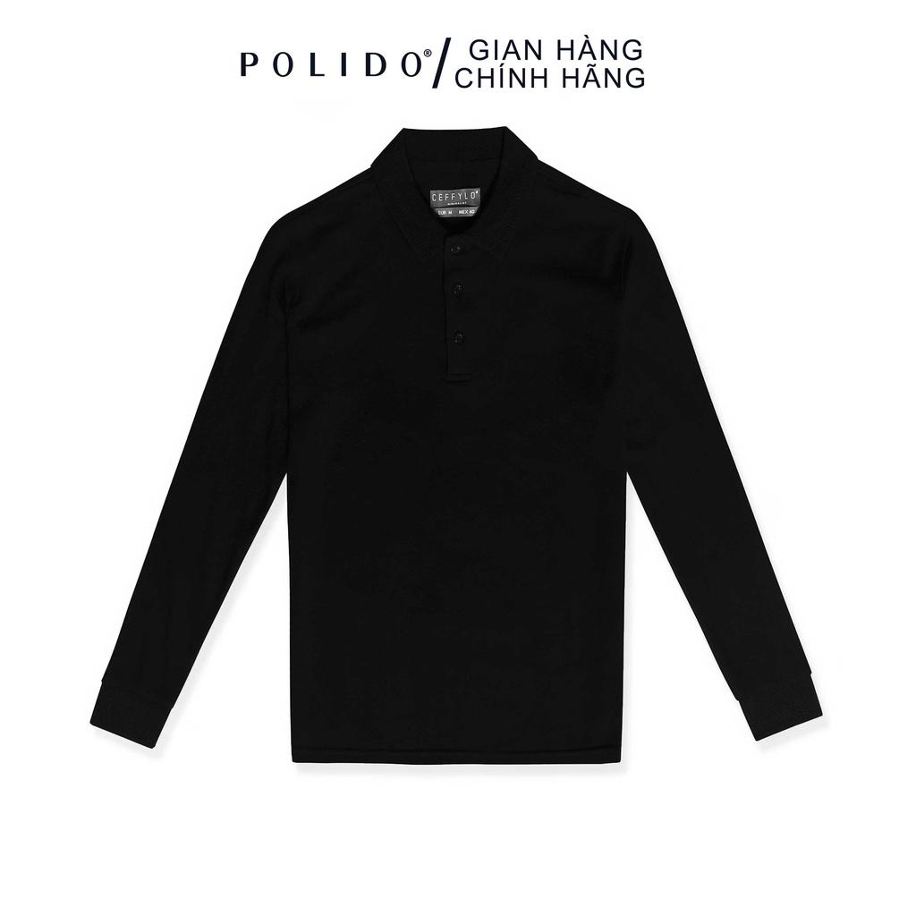 Áo Polo Nam Dài Tay Trơn Basic CEFFYLO Màu Đen Chuẩn Style Thanh Lịch