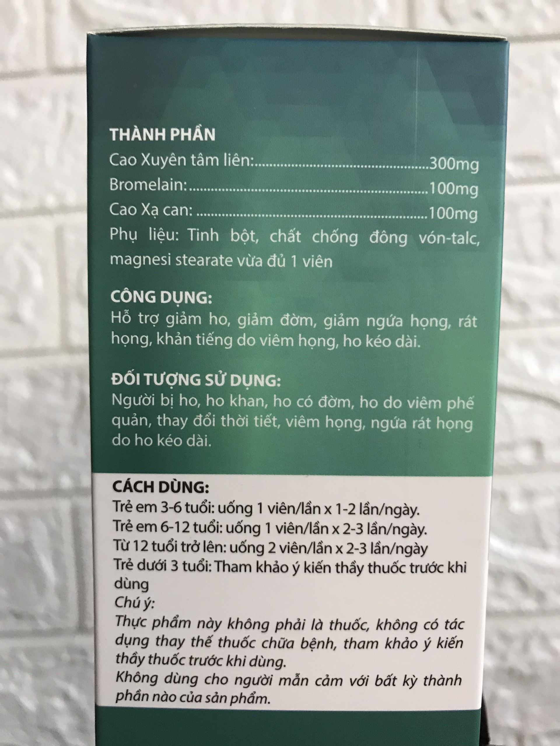 Viên Uống Vegtin Xuyên Tâm Liên ICOPHAR - Hỗ Trợ Giảm Ho, Giúp Phòng Ngừa Vi Khuẩn, Virut, Tăng Sức đề kháng