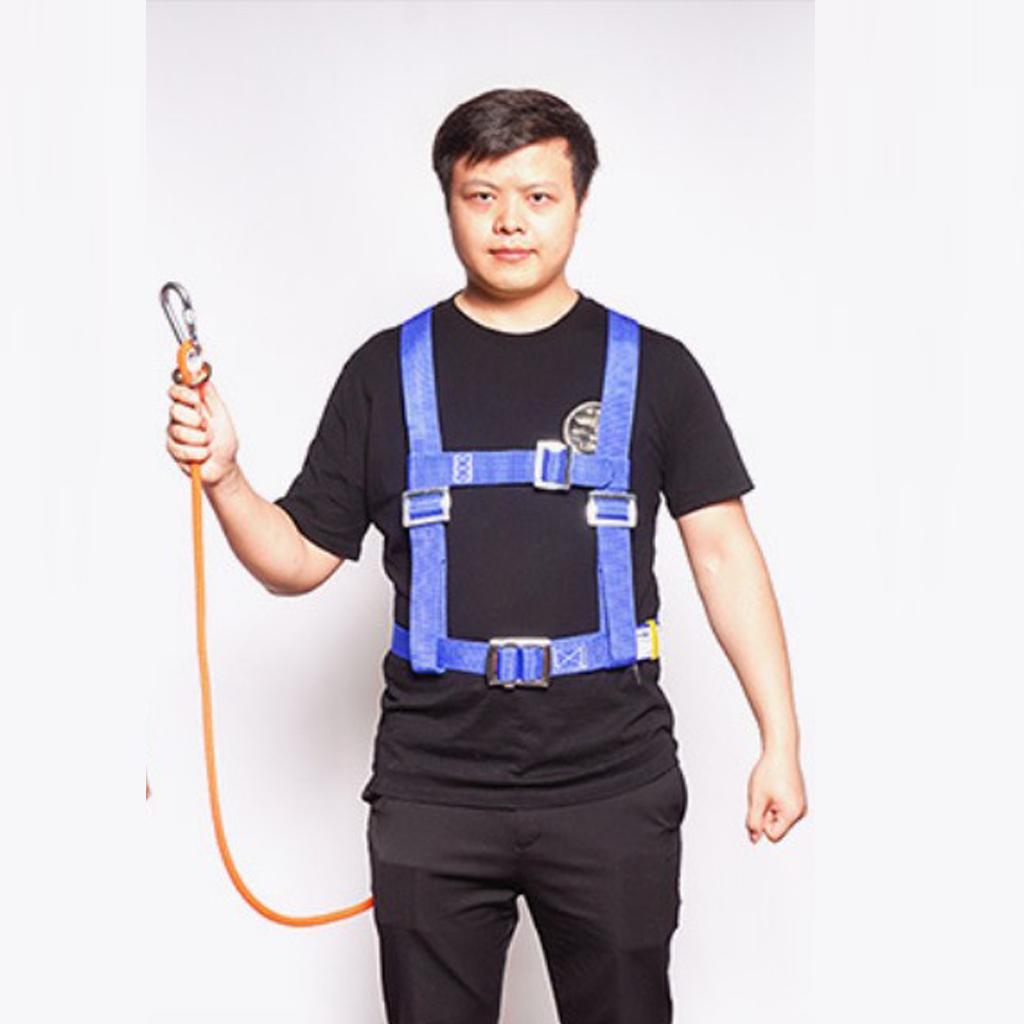 Rock Climbing Half Body Fall Protection Safety Harness Belt Lanyard 1.6m S
