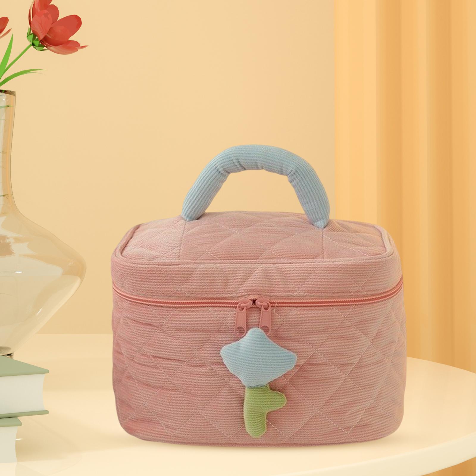 Fashion Cosmetic Bag Pouch Organizer Zipper Corduroy Toiletry Bag