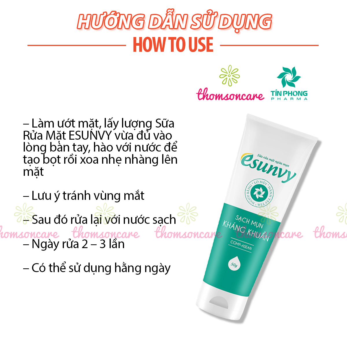 Combo ngừa mụn trứng cá từ thảo dược Esunvy - Viên uống, kem bôi, sữa rửa mặt - Giải độc, mát gan, giảm mụnn, mờ thâm