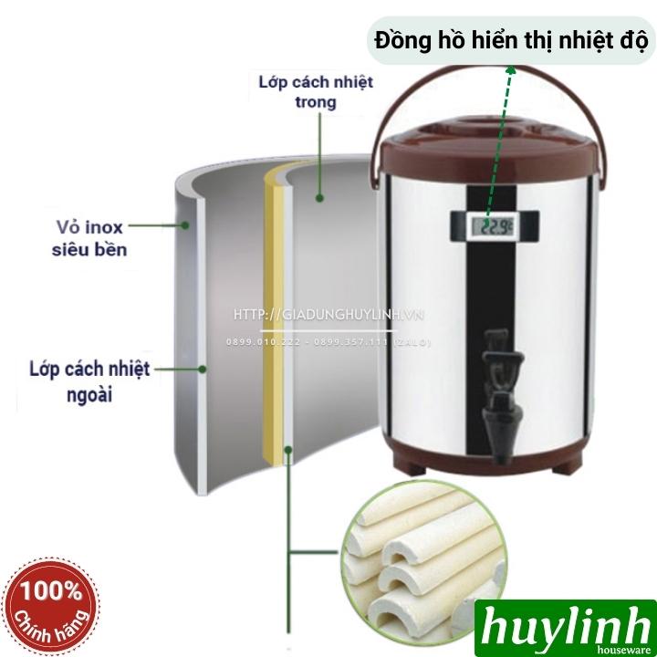 Bình giữ nhiệt ủ trà sữa 8 và 10 lít - Có đồng hồ hiển thị nhiệt độ - Inox 304