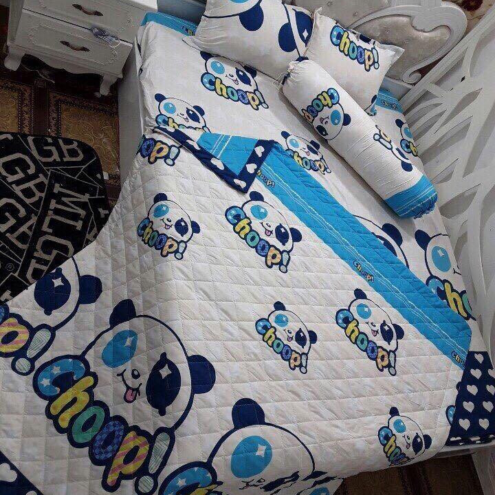 BỘ GA VỎ GỐI COTTON PHA MẪU GẤU CHOOP