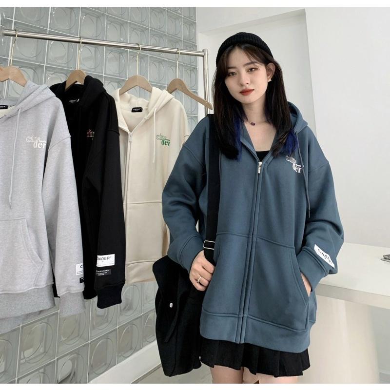 Áo Khoác Hoodie Zip Cinder Basic Kéo Khóa, Áo Hoodie Zip Nam Nữ Form Rộng In Lụa Cao Cấp, Local Brand