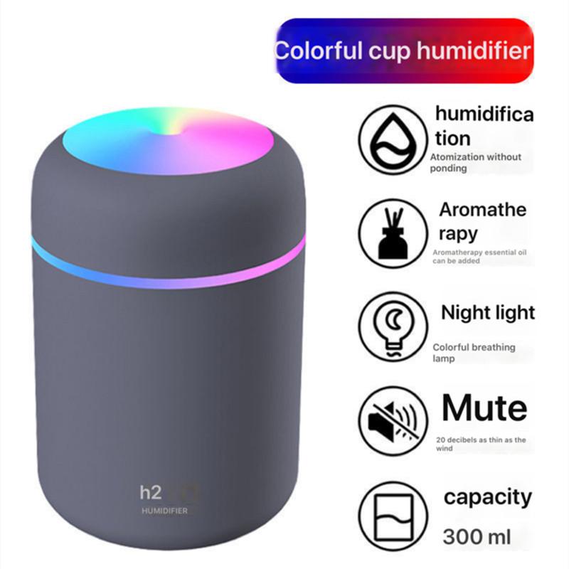 Mini Siêu Âm Thanh Máy Tạo Độ Ẩm Không Khí Mềm Mại USB Máy Khuếch Tán Tinh Dầu Nhà Hơi Xe Máy Lọc