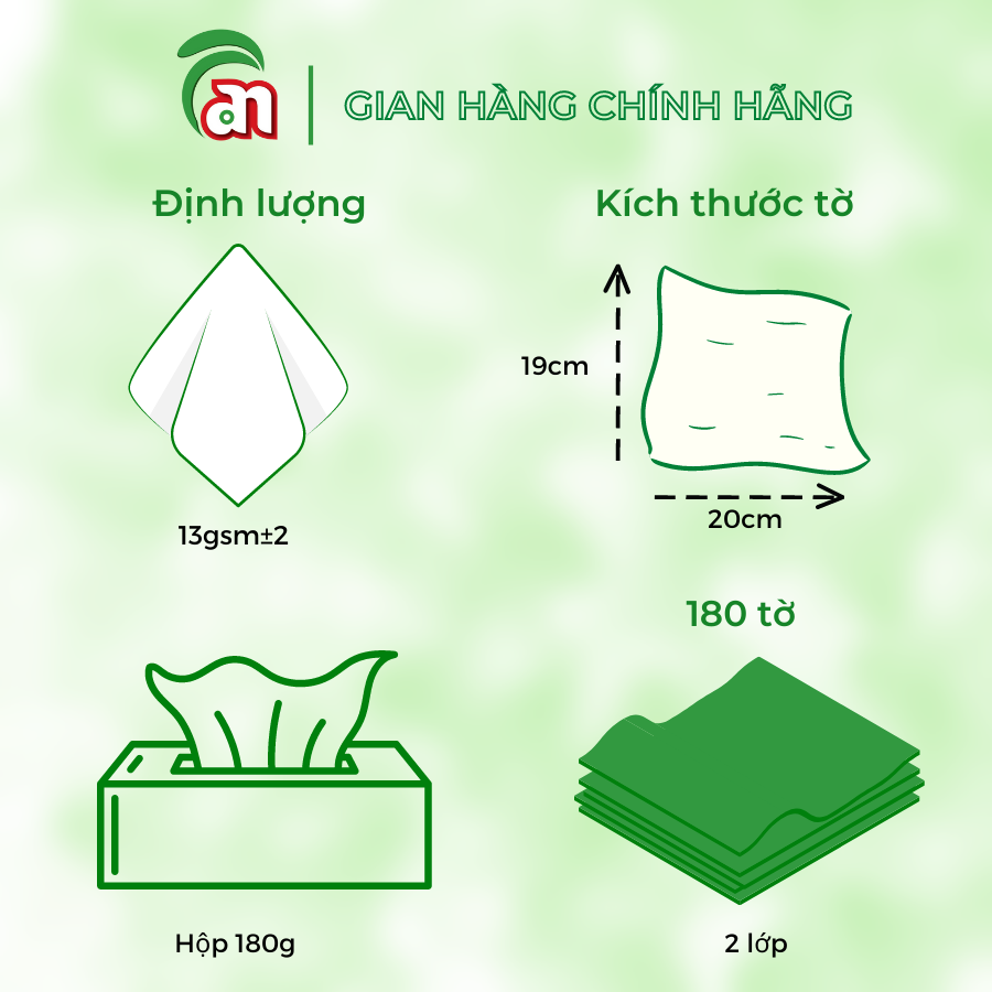 Combo 10 Hộp khăn giấy lụa - khăn giấy lau mặt cao cấp, mịn, không bụi PONYO 2 lớp 180 tờ - Thiên An Nam paper