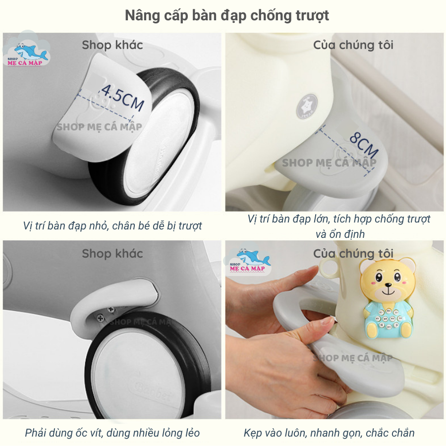 Ngựa bập bênh cho bé Pakey Đa Năng 6 in 1 phù hợp cho bé từ 1-6 tuổi, Bé có thể điều chỉnh được hướng