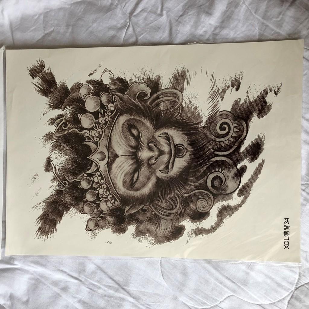 Hình xăm dán cao cấp kín lưng 34x48cm