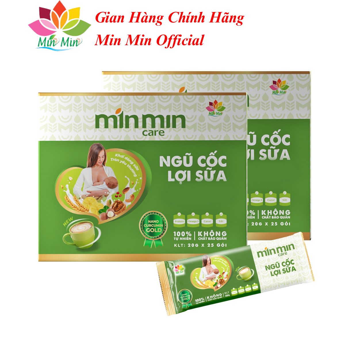 Ngũ Cốc Lợi Sữa Min Min Care 38 Hạt _ Chuyên Lợi Sữa và Phụ Hồi Sức Khỏe Sau Sinh (1 Hộp 500Gr)