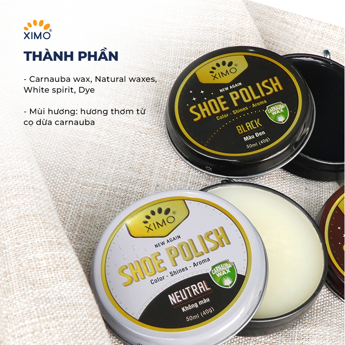 Hình ảnh Xi đánh giày dạng sáp phục hồi và đánh bóng giày, đồ da SHOE POLISH 50ml