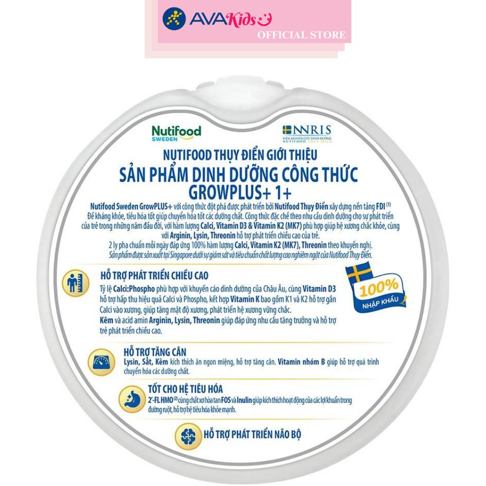 Sữa bột Nutifood GrowPLUS+ bạc 1+ hương vani 800g (1 - 2 tuổi)