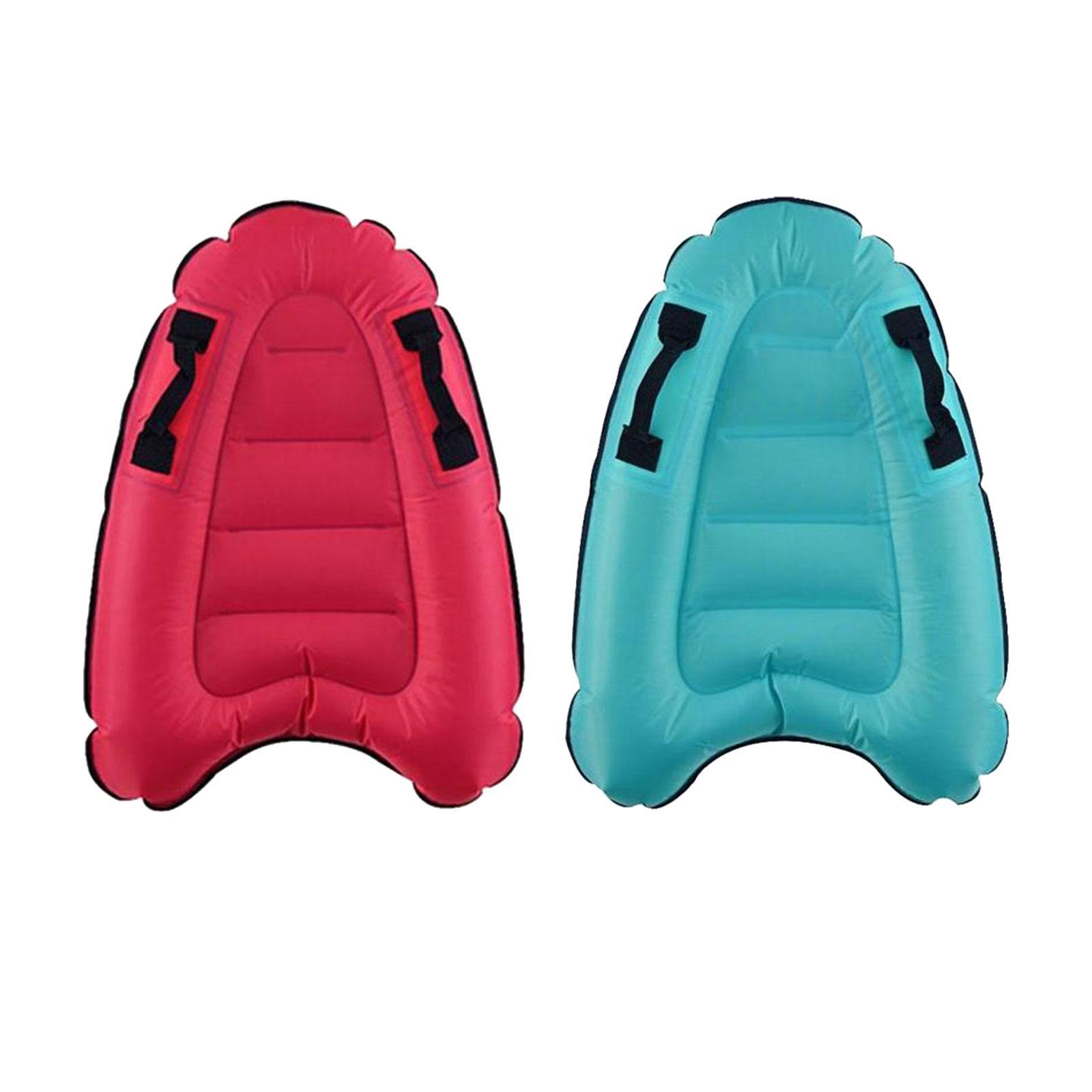 2x Portable Inflatable Surf Body Board with Handle Swimming Floating Mat