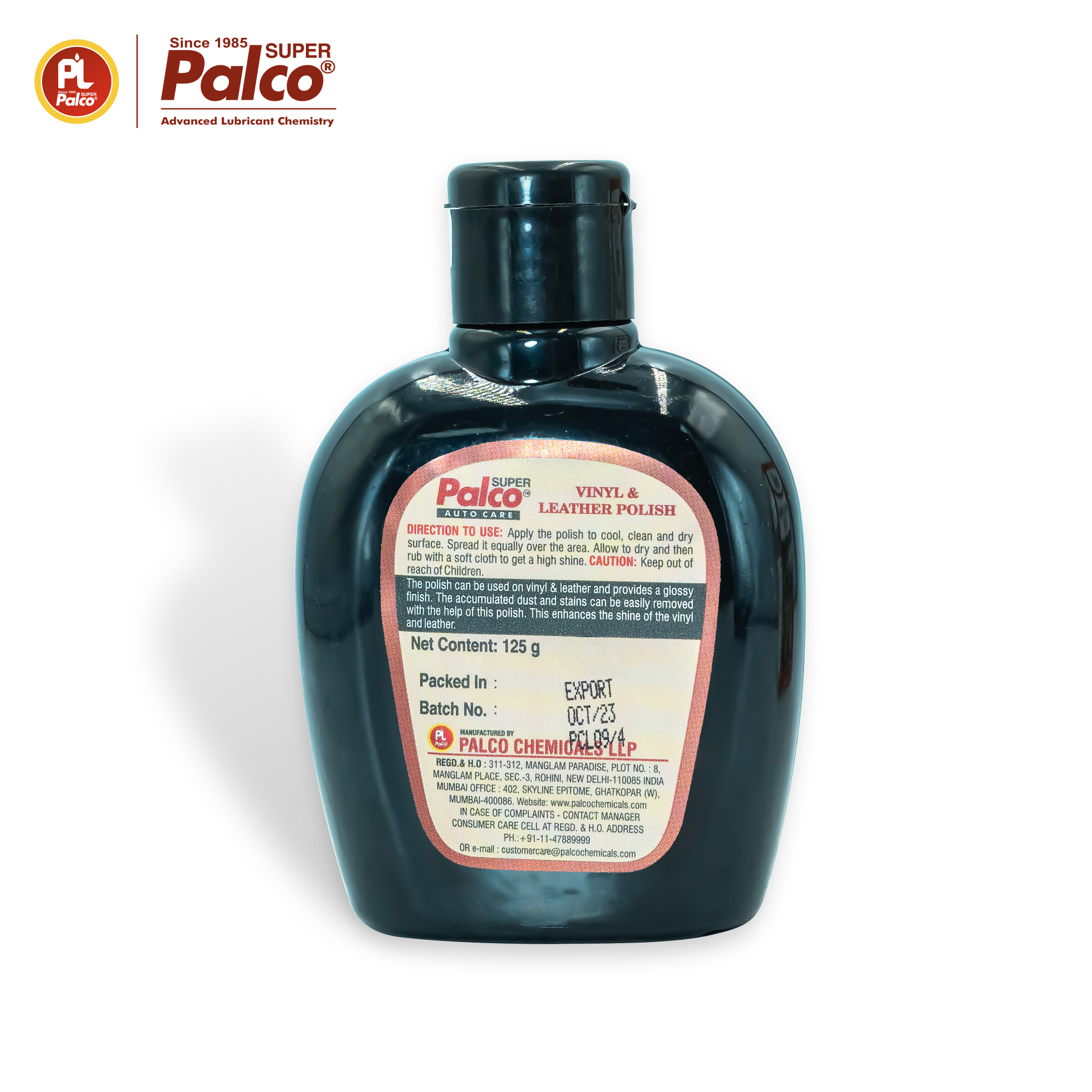 Dung dịch chăm sóc đồ da, giả da, nội thất ô tô PALCO Vinyl &amp; Leather Polish - Kem dưỡng làm bóng, mềm, kéo dài tuổi thọ đồ da cao cấp 125gr - Nhập khẩu Ấn Độ