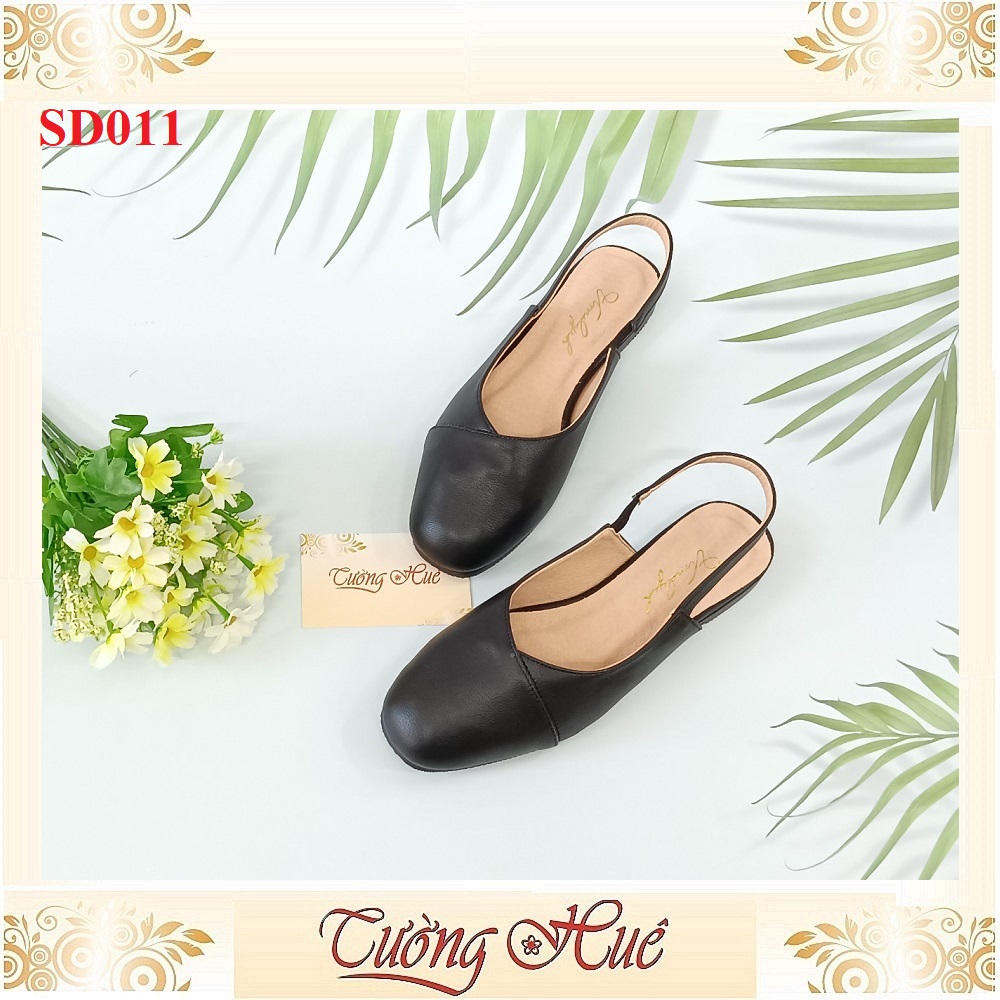 Giày Sandal Bệt Nữ Bít Mũi Mũi Vuông Quai Hậu Hở Gót