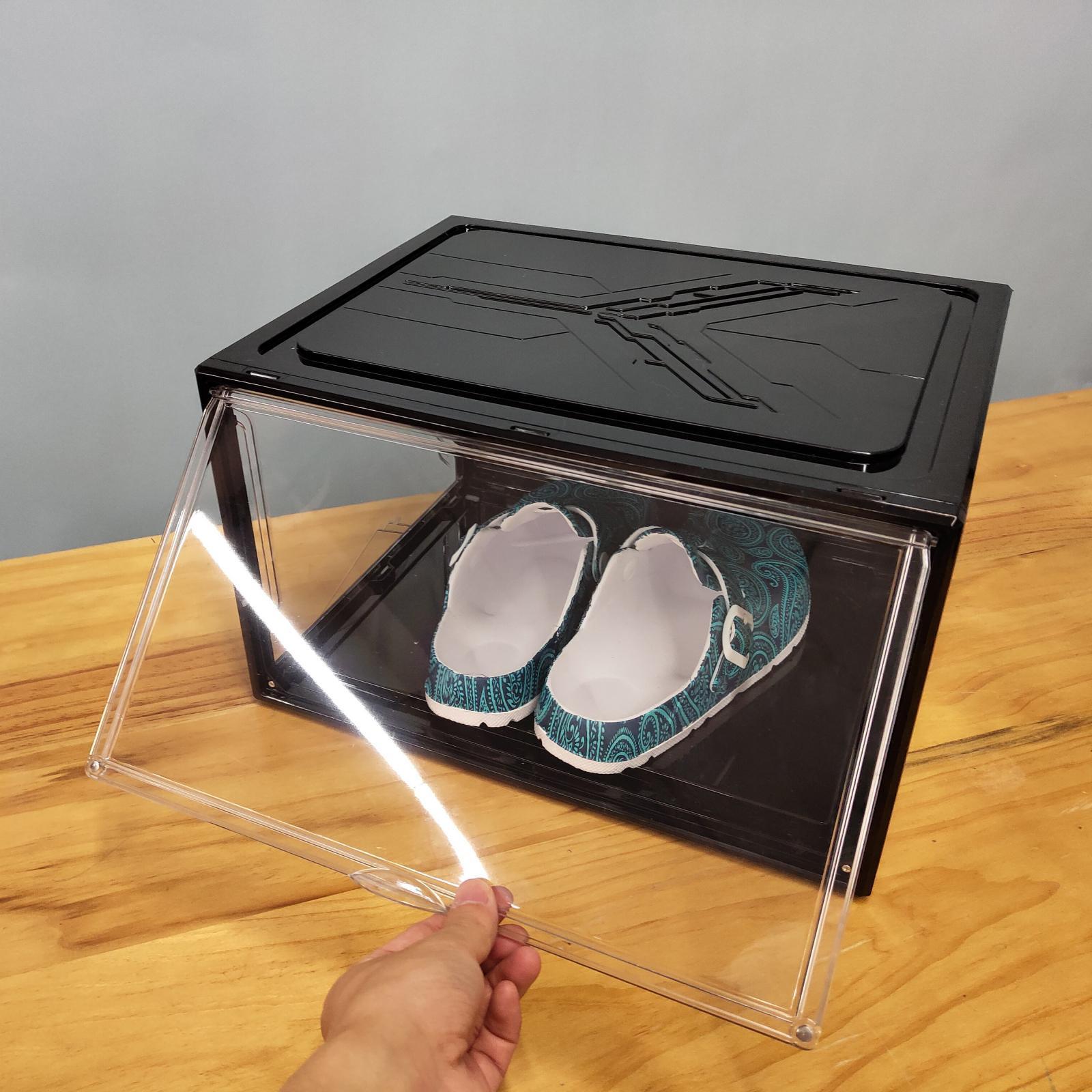 Shoe Box, Shoe Storage Boxes Clear Plastic Stackable, Shoe Organizer Containers with Lids for Women/Men