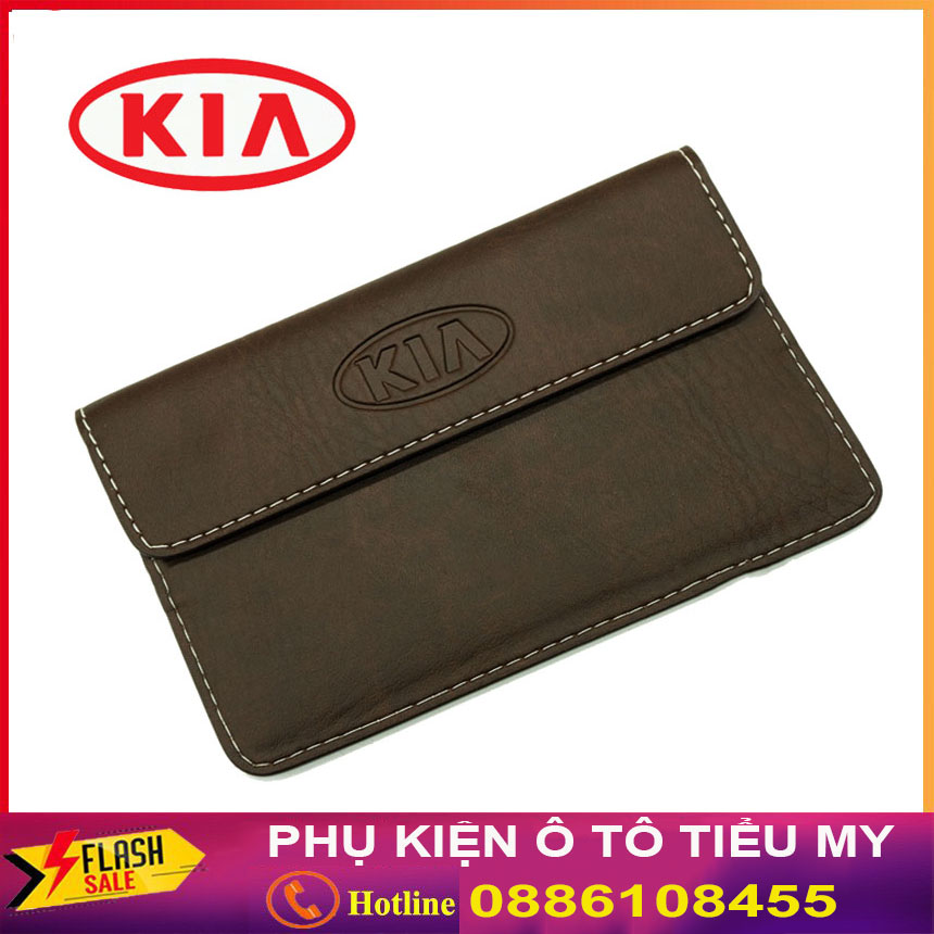 Ví Đựng Giấy Tờ Xe Giấy Đăng Kiểm Ô Tô Da Pu Cao Cấp Logo KIA Đẹp, Thời Trang, Kích Thước Nhỏ Gọn