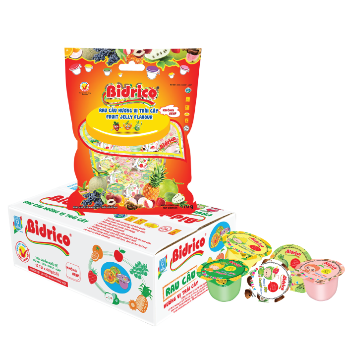 Rau Câu Hương Vị Trái Cây Bidrico ( Thùng 12 túi 470g )