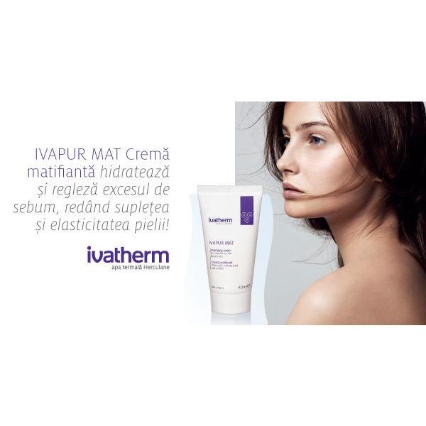 Kem Dưỡng Ẩm Ivatherm Ivapur Mat Mattifying Cream dưỡng ẩm kiềm dầu cho da dầu mụn 40ml - Hee's Beauty