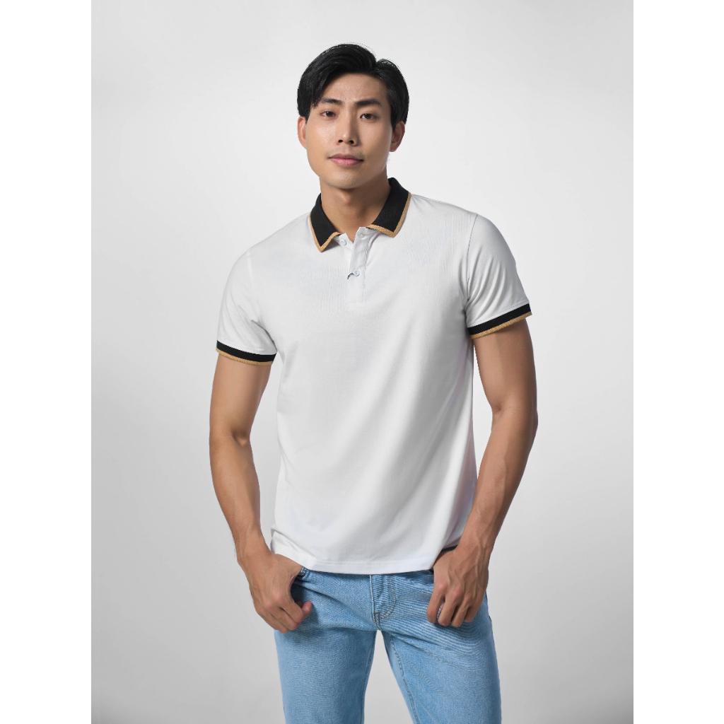 OWEN - Áo polo nam ngắn tay Owen màu trắng 231382 - Áo thun nam ngắn tay có cổ