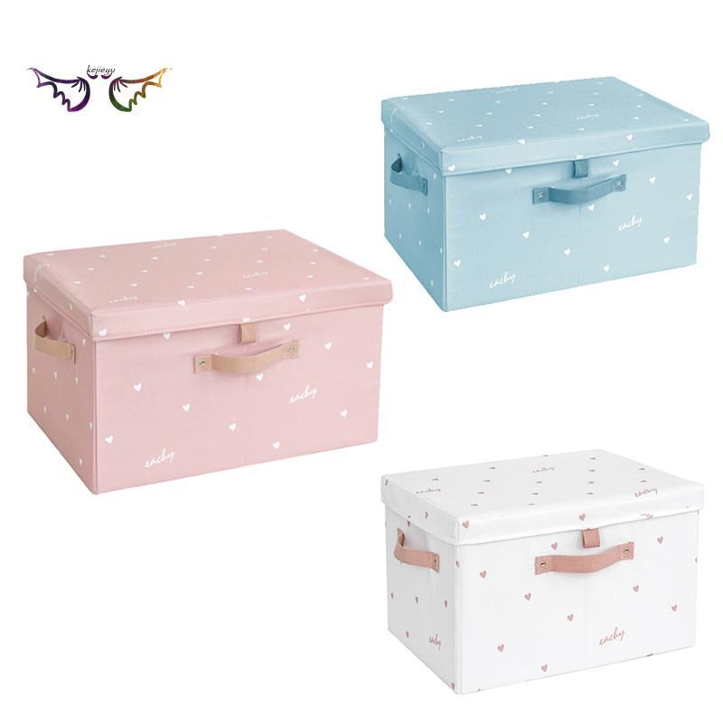 Large Capacity Storage Boxes with Lids Folding Storage Box Closet Organizer Clothes Toys Sundries Organizer Box(Pink)